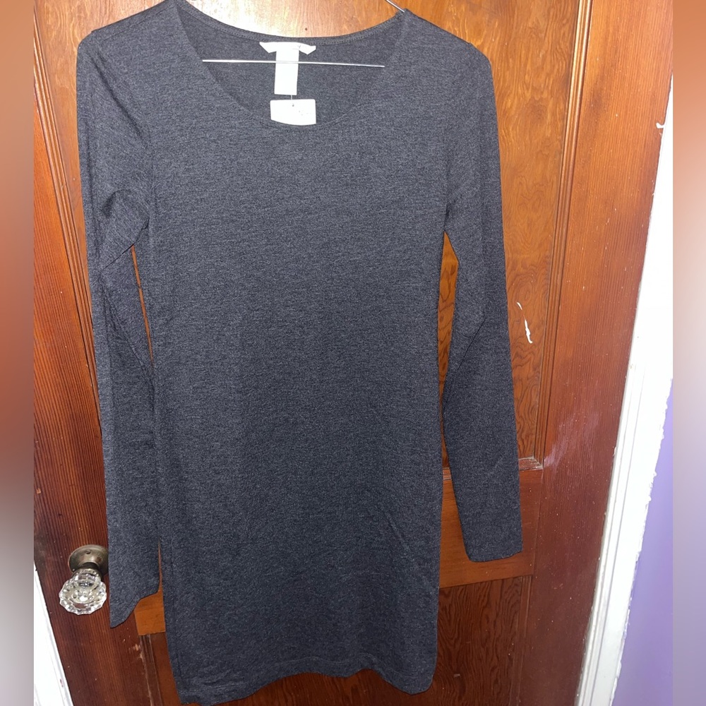 H&M Grey Basic long sleeve dress